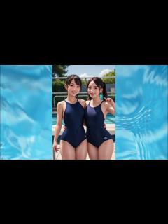 [x]AIスクール水着少女 ar紺×紺パイピング編 Japanese school swimsuit - YouTube