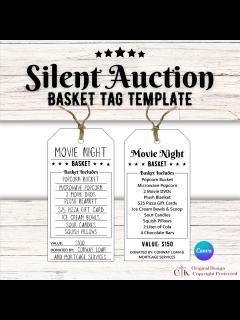 [x]Silent Auction Basket Tags Editable | Silent Auction Sheet | Auction ...